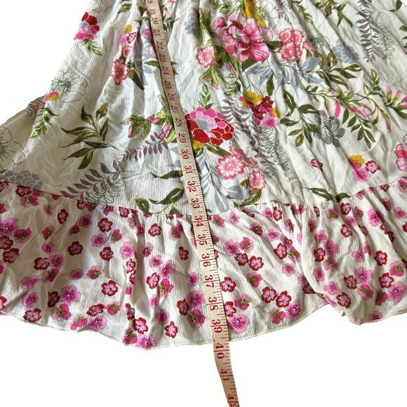 Bila Floral feminine dress XL blouson Fairycore Easter coquette milkmaid modest - Picture 5 of 14